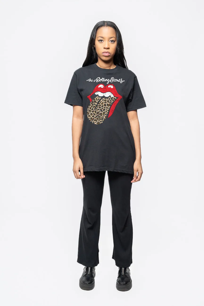 The Rolling Stones Leopard Print Tongue T Shirt sold by Paradiso Clothing product image thumbnail 2