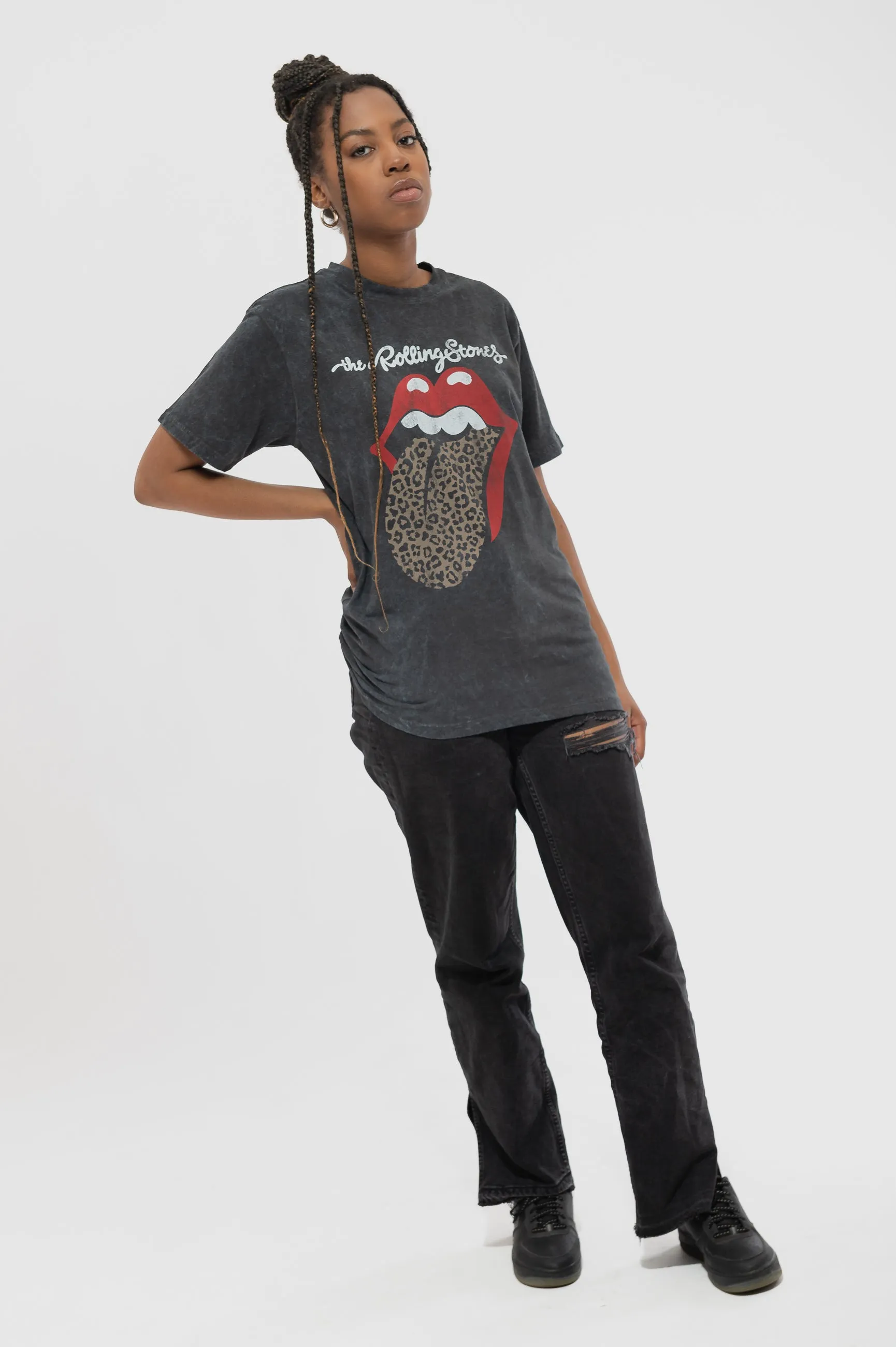 The Rolling Stones Leopard Tongue Dip Dye Acid Wash T Shirt sold by Paradiso Clothing product image thumbnail 5