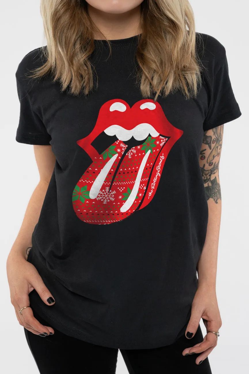 The Rolling Stones Christmas Tongue T Shirt sold by Paradiso Clothing product image thumbnail 3