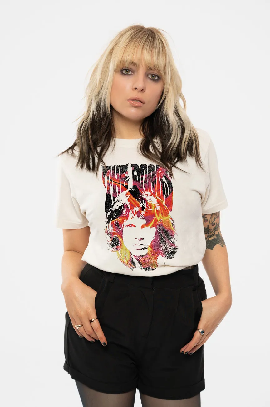 The Doors Jim Face Fire T Shirt sold by Paradiso Clothing