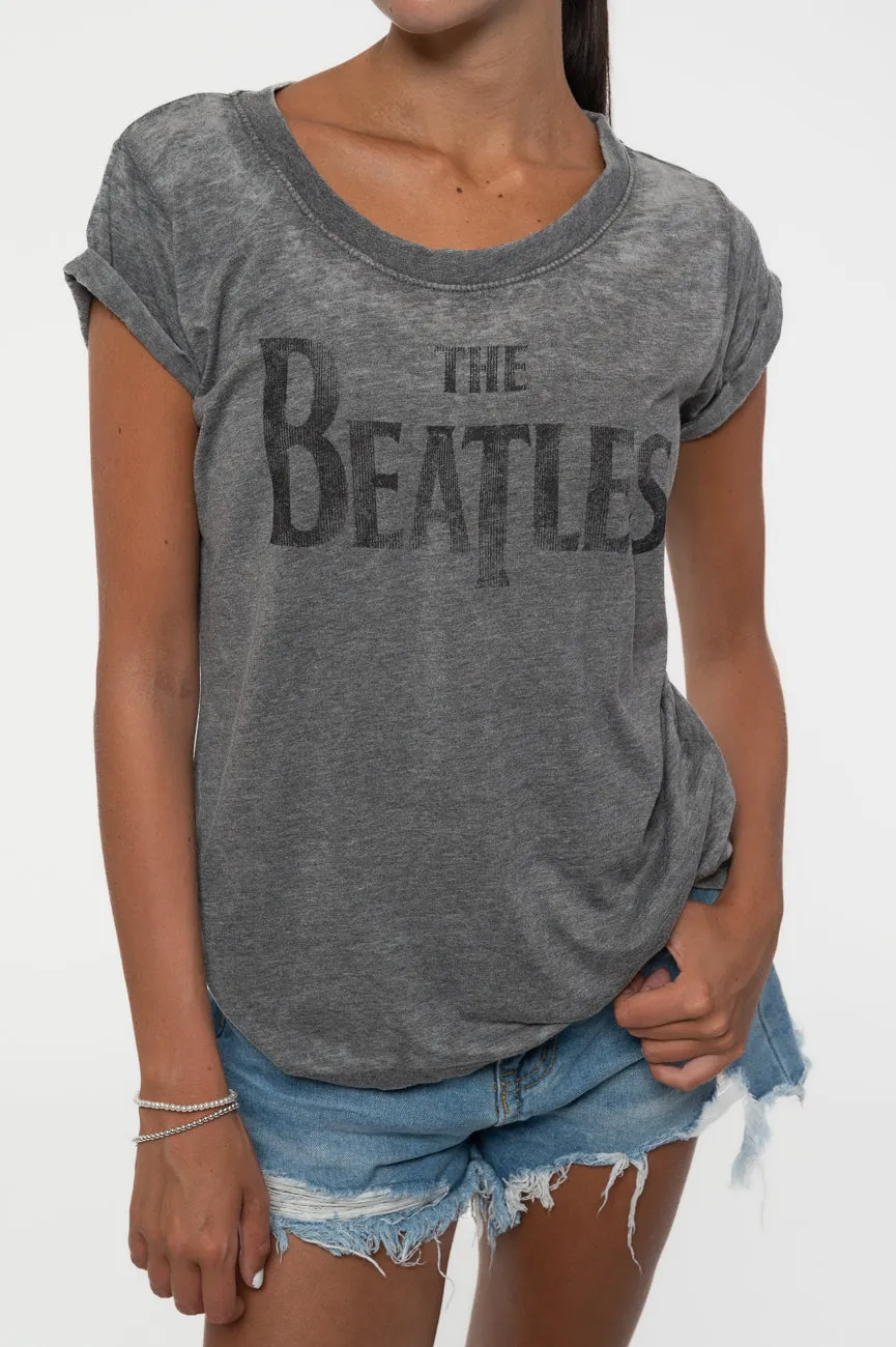 The Beatles Drop T Logo Burnout T Shirt sold by Paradiso Clothing product image thumbnail 3