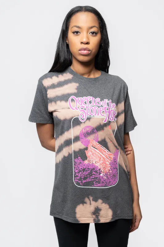 Queens Of The Stone Age Planet Frame Dye Wash T Shirt made by Paradiso Clothing