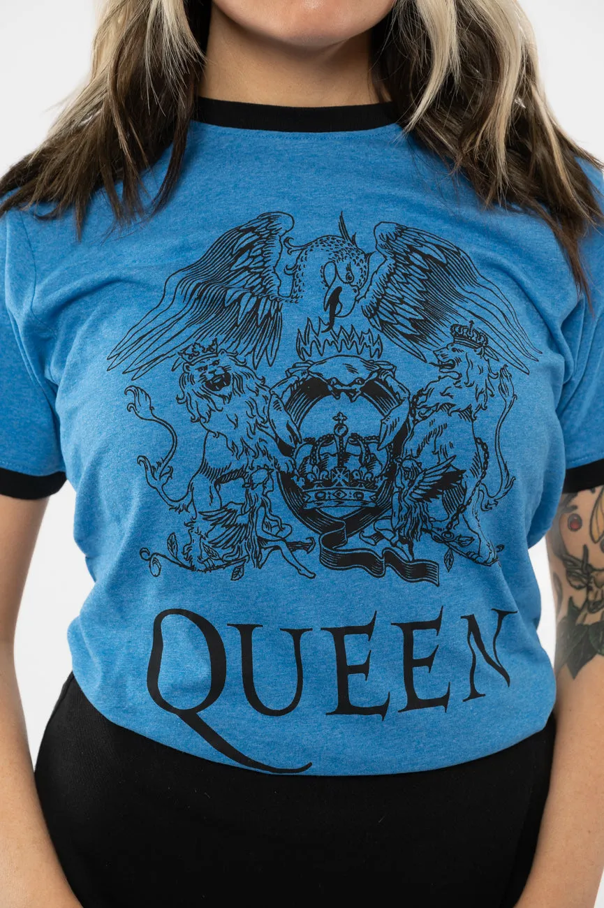 Queen Classic Crest Ringer T Shirt sold by Paradiso Clothing product image thumbnail 3