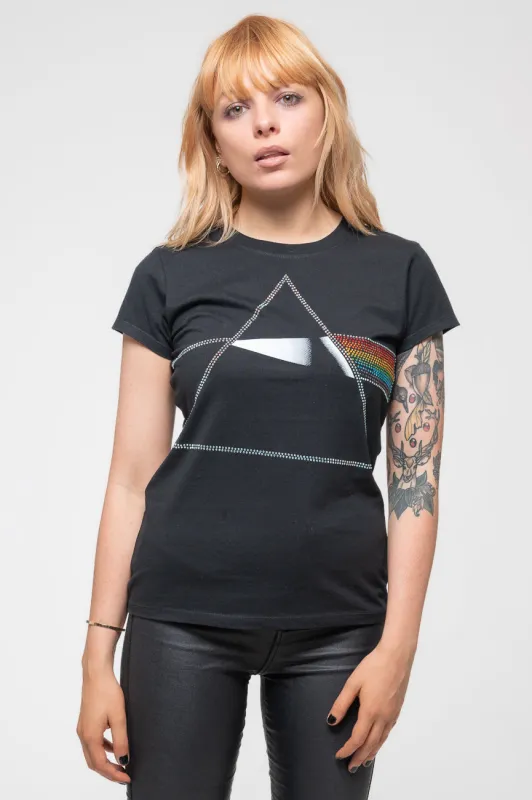 Pink Floyd Dark Side Of The Moon Diamante Skinny Tee sold by Paradiso Clothing