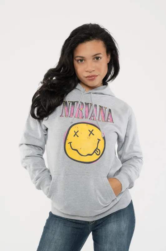 Nirvana Pink Grunge Smile Hoodie sold by Paradiso Clothing
