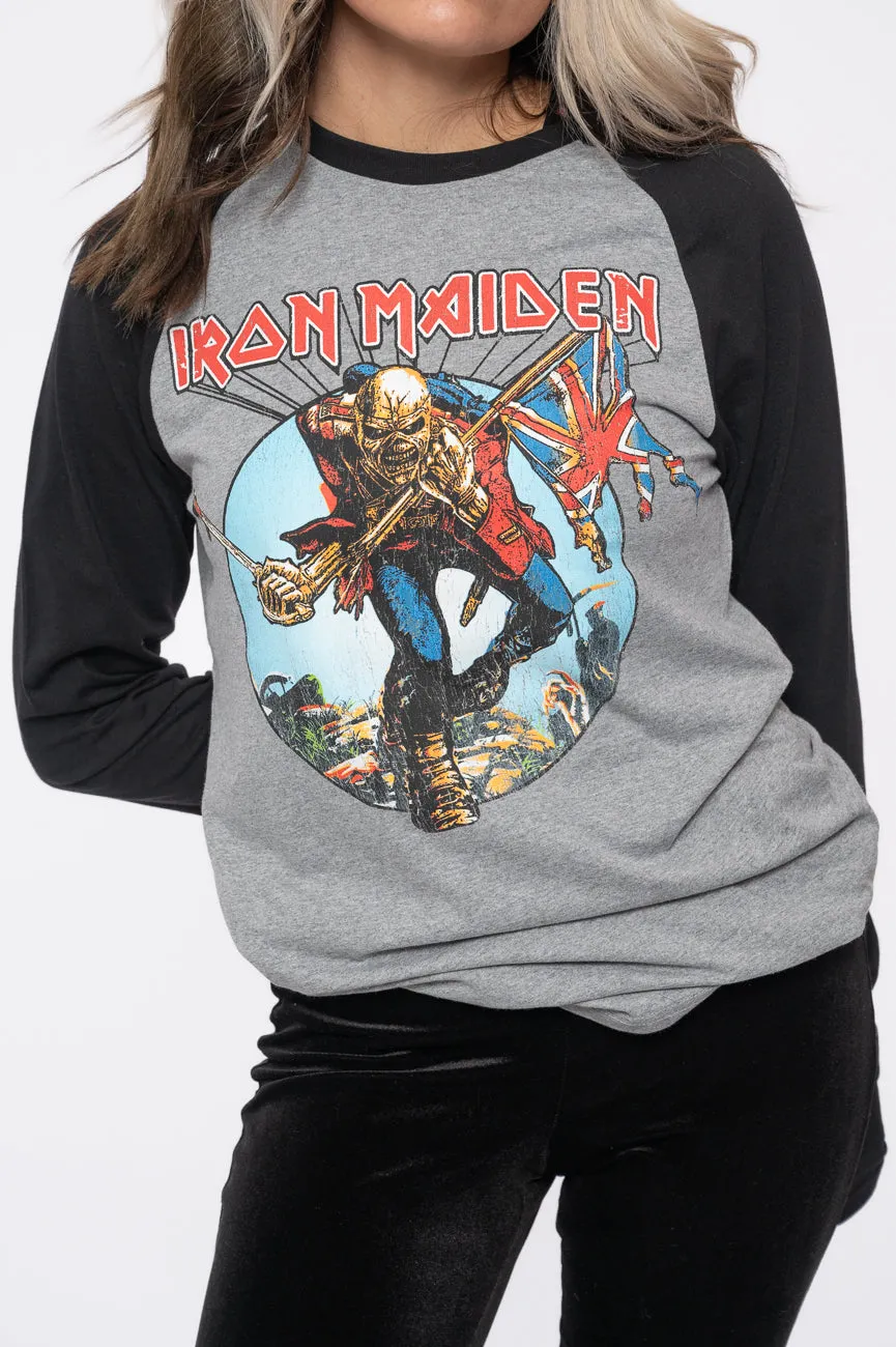 Iron Maiden Trooper Burst Logo Raglan T Shirt sold by Paradiso Clothing product image thumbnail 3