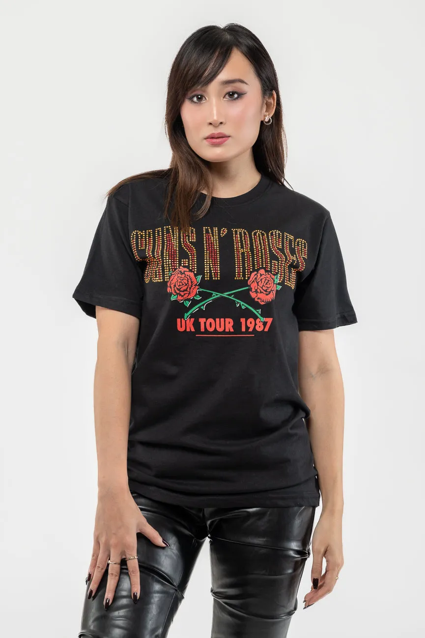 Guns N Roses UK Tour 87 Diamante T Shirt sold by Paradiso Clothing