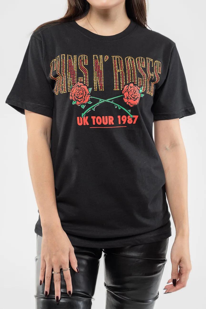 Guns N Roses UK Tour 87 Diamante T Shirt sold by Paradiso Clothing product image thumbnail 3