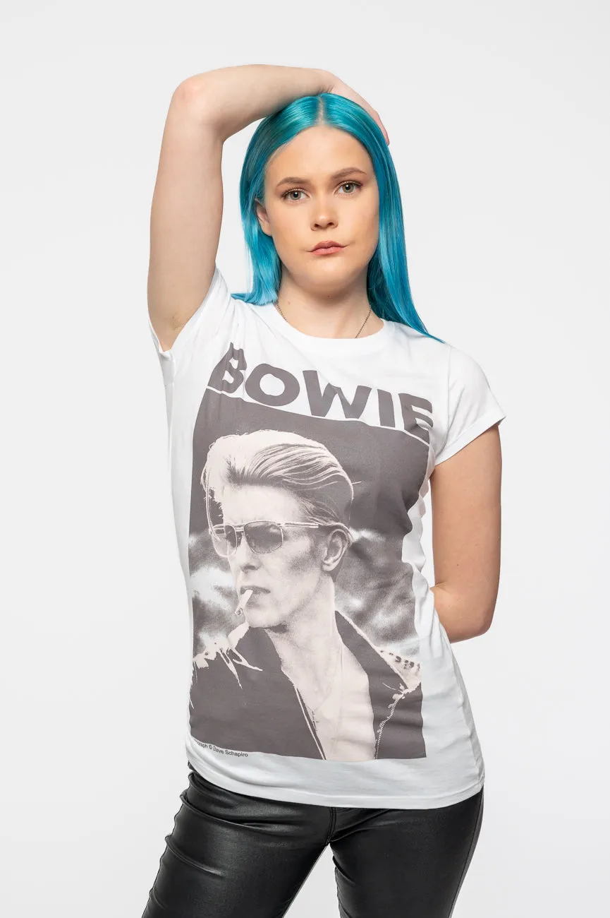 David Bowie Smoking portrait Skinny Fit T Shirt sold by Paradiso Clothing