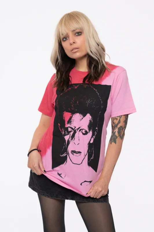 David Bowie Aladdin Sane Dye Wash T Shirt made by Paradiso Clothing