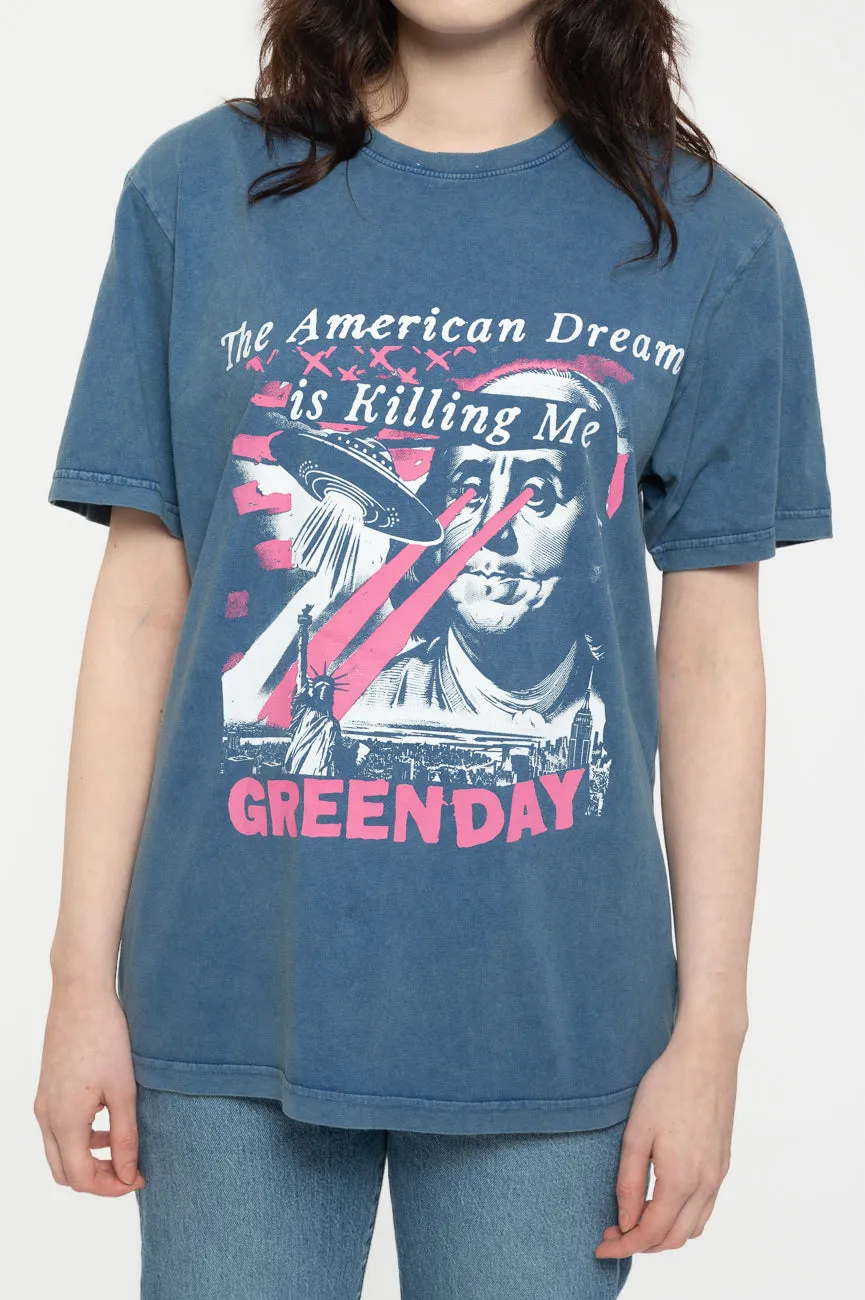 Green Day American Dream Stone Wash T Shirt sold by Paradiso Clothing product image thumbnail 3