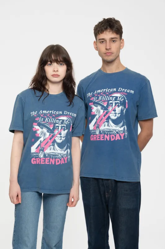 Green Day American Dream Stone Wash T Shirt sold by Paradiso Clothing