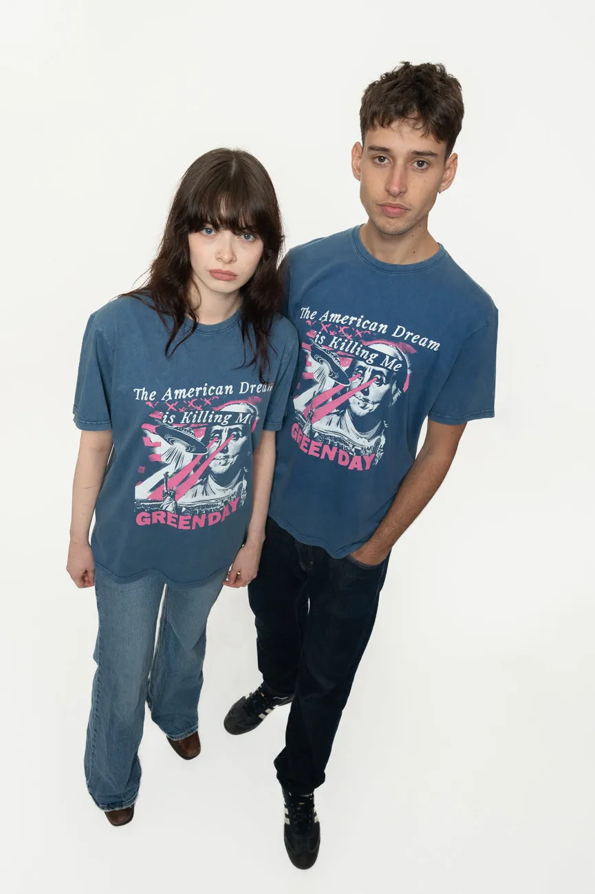 Green Day American Dream Stone Wash T Shirt sold by Paradiso Clothing product image thumbnail 5
