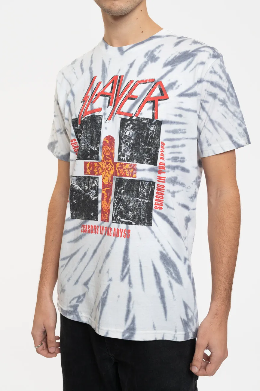 Slayer Quad Seasons Band Logo Dye Wash T Shirt sold by Paradiso Clothing product image thumbnail 3