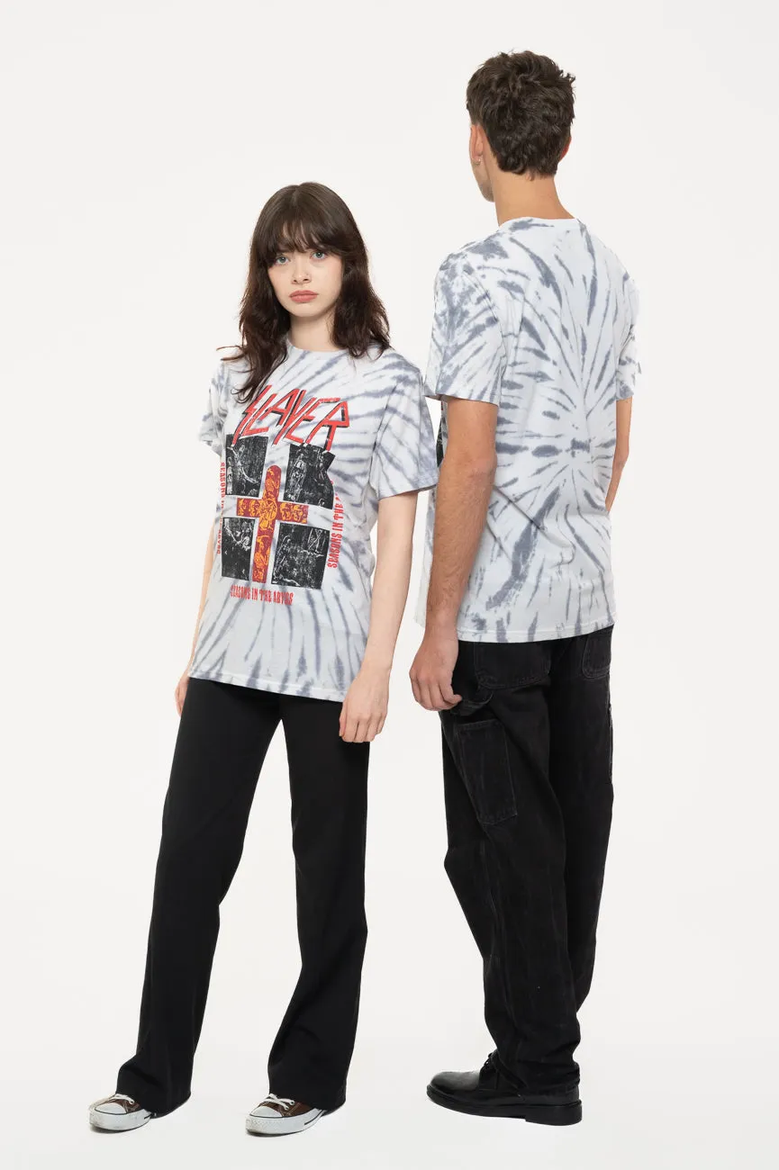 Slayer Quad Seasons Band Logo Dye Wash T Shirt sold by Paradiso Clothing product image thumbnail 5