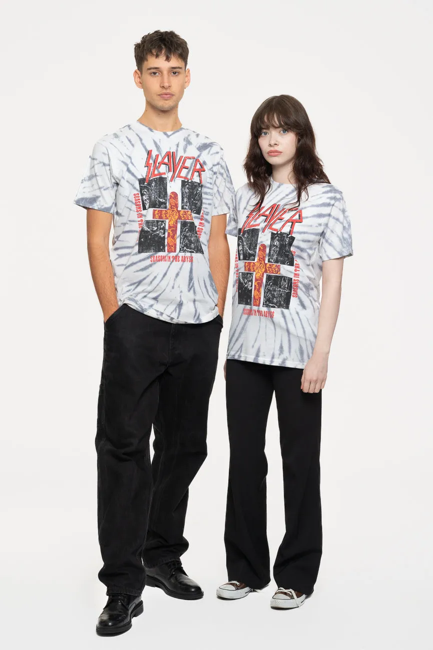 Slayer Quad Seasons Band Logo Dye Wash T Shirt sold by Paradiso Clothing product image thumbnail 2