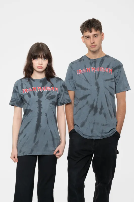 Iron Maiden Band Logo Tie Dye T Shirt made by Paradiso Clothing