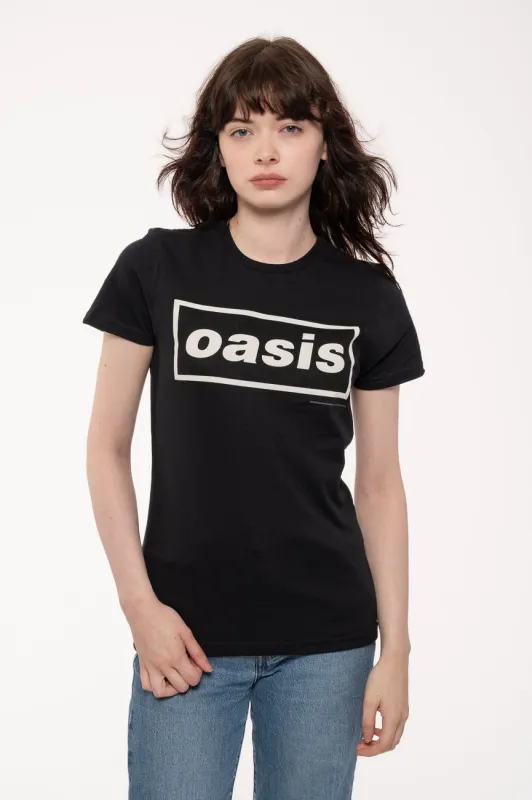 Oasis Decca Band Logo Skinny Fit T Shirt made by Oasis