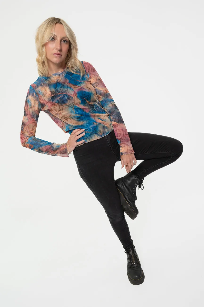 Grateful Dead Stealy Long Sleeve Mesh Crop Top sold by Paradiso Clothing product image thumbnail 5