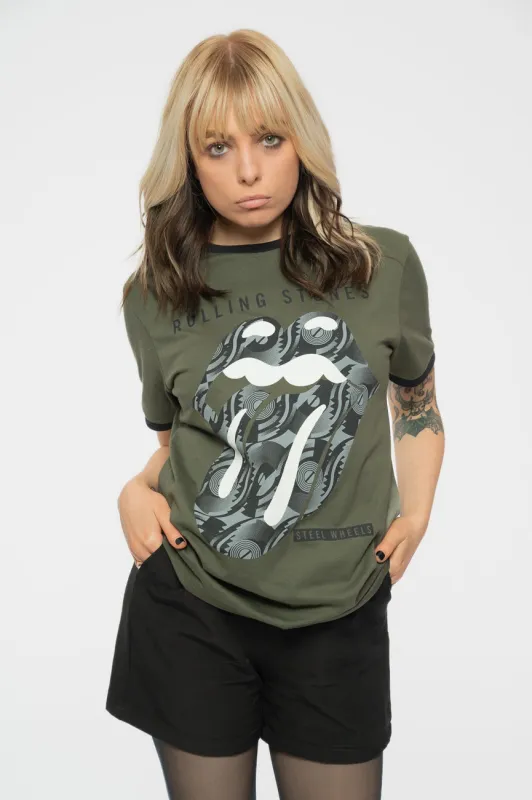 The Rolling Stones Black & White Tongue Ringer T Shirt sold by Paradiso Clothing