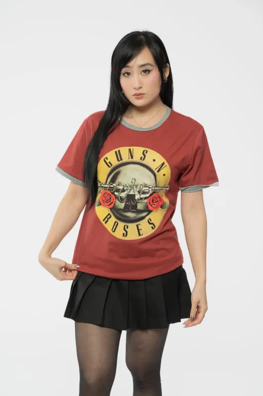 Guns N Roses Classic Logo Ringer T Shirt sold by Paradiso Clothing