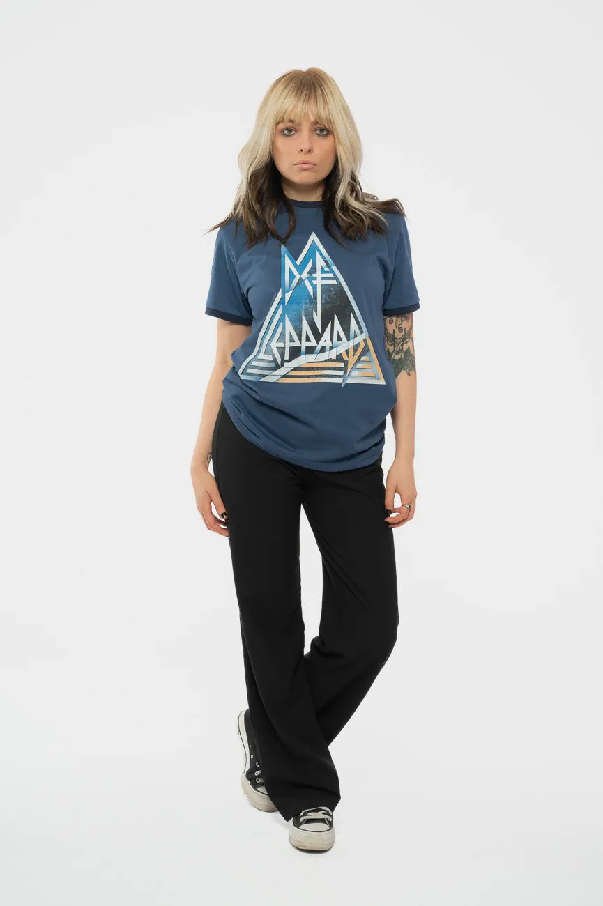 Def Leppard Triangle Logo Ringer T Shirt sold by Paradiso Clothing product image thumbnail 2