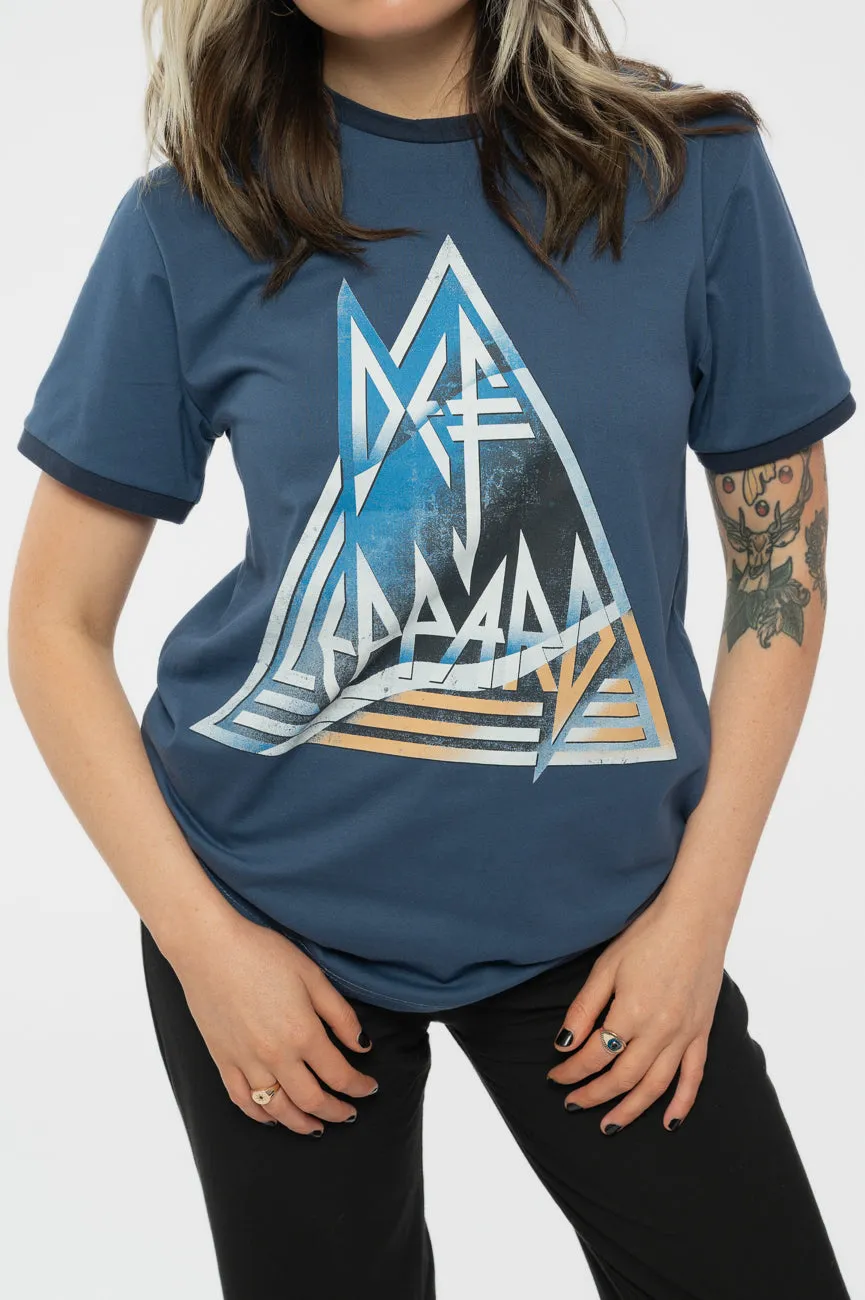 Def Leppard Triangle Logo Ringer T Shirt sold by Paradiso Clothing product image thumbnail 3