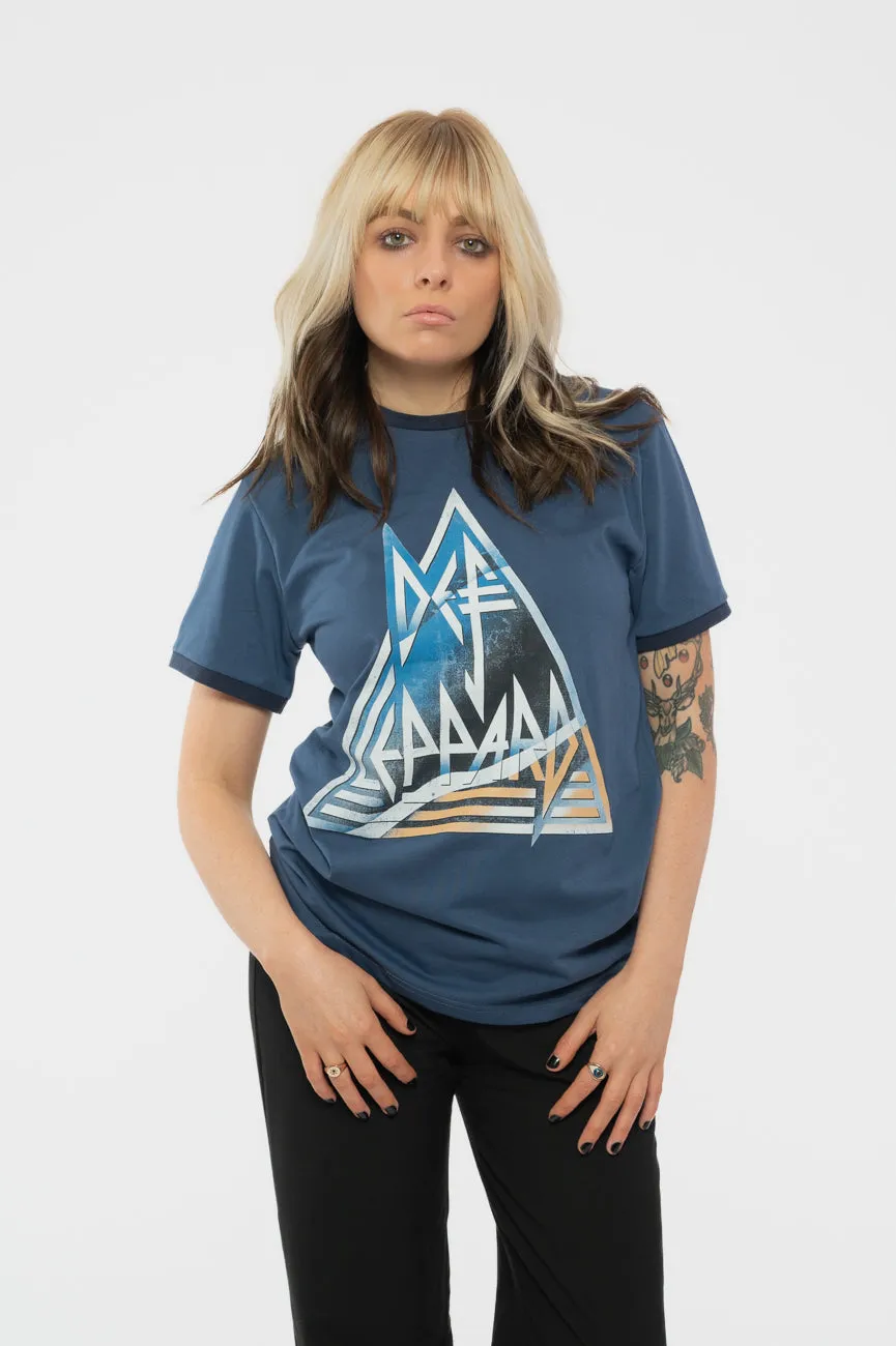 Def Leppard Triangle Logo Ringer T Shirt sold by Paradiso Clothing