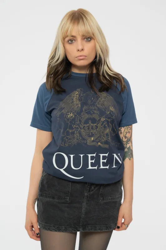 Queen Classic Crest Raglan T Shirt sold by Paradiso Clothing
