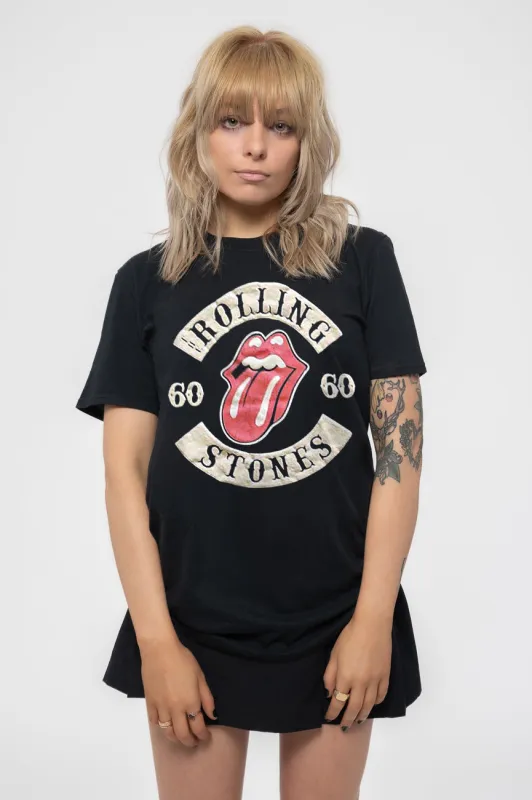 The Rolling Stones Suede Flock Sixty Biker Tongue Skinny Fit T Shirt sold by Paradiso Clothing