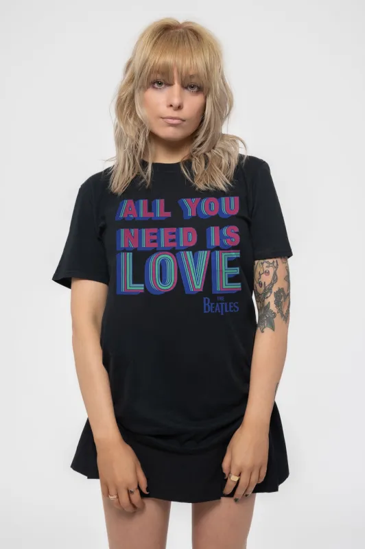 The Beatles All You Need Is Love Womens Skinny Fit T Shirt sold by Paradiso Clothing