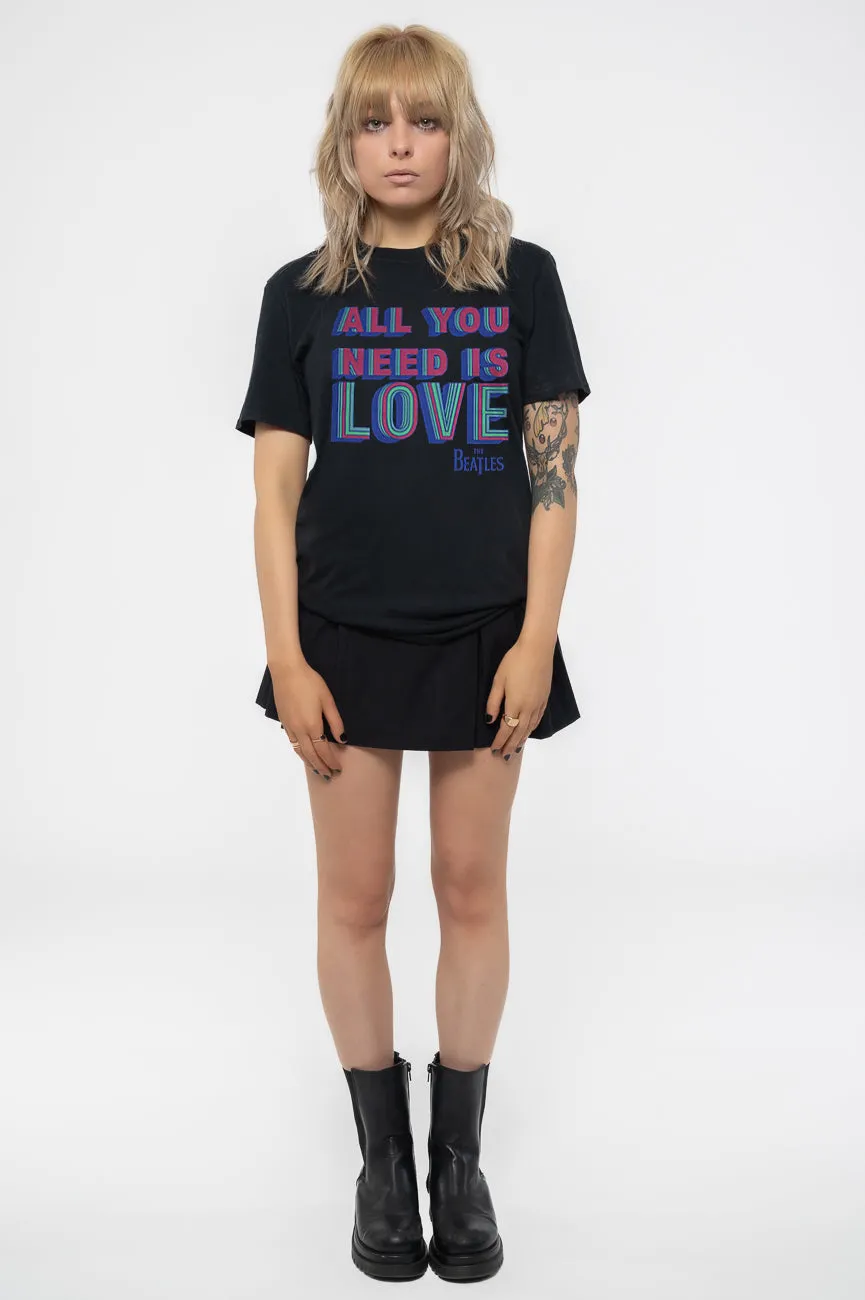 The Beatles All You Need Is Love Womens Skinny Fit T Shirt sold by Paradiso Clothing product image thumbnail 2