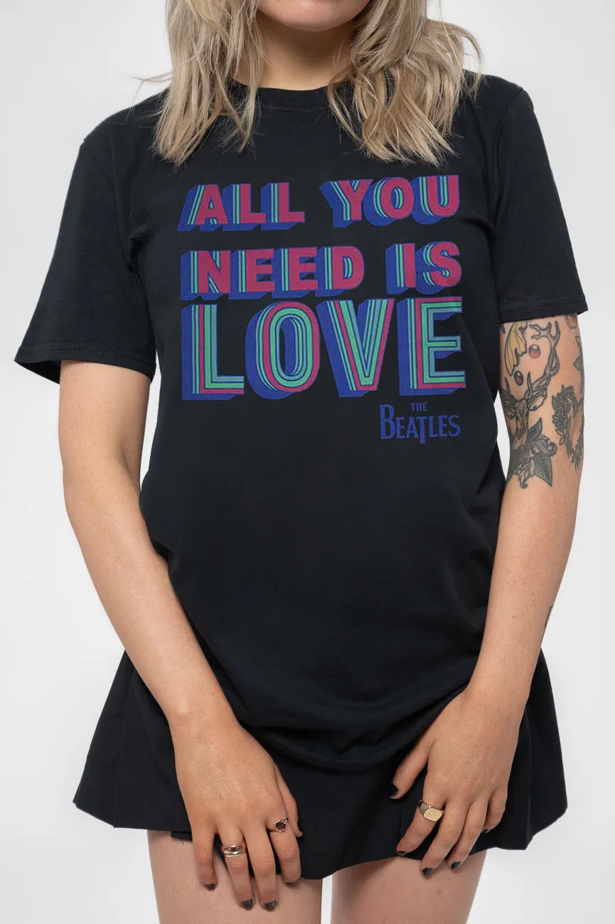 The Beatles All You Need Is Love Womens Skinny Fit T Shirt sold by Paradiso Clothing product image thumbnail 3