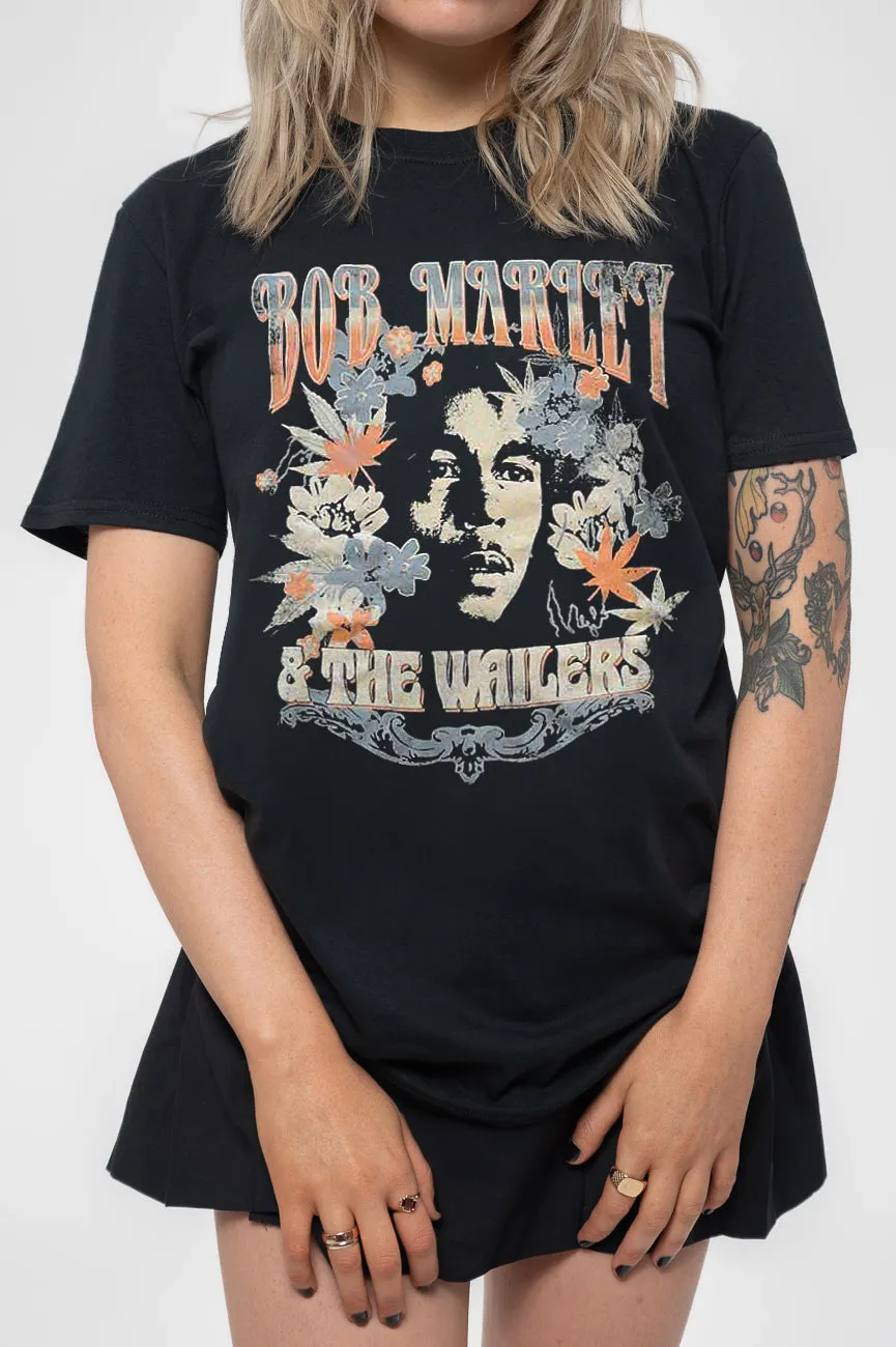Bob Marley Flower Portrait Boyfriend Fit T Shirt sold by Paradiso Clothing product image thumbnail 3