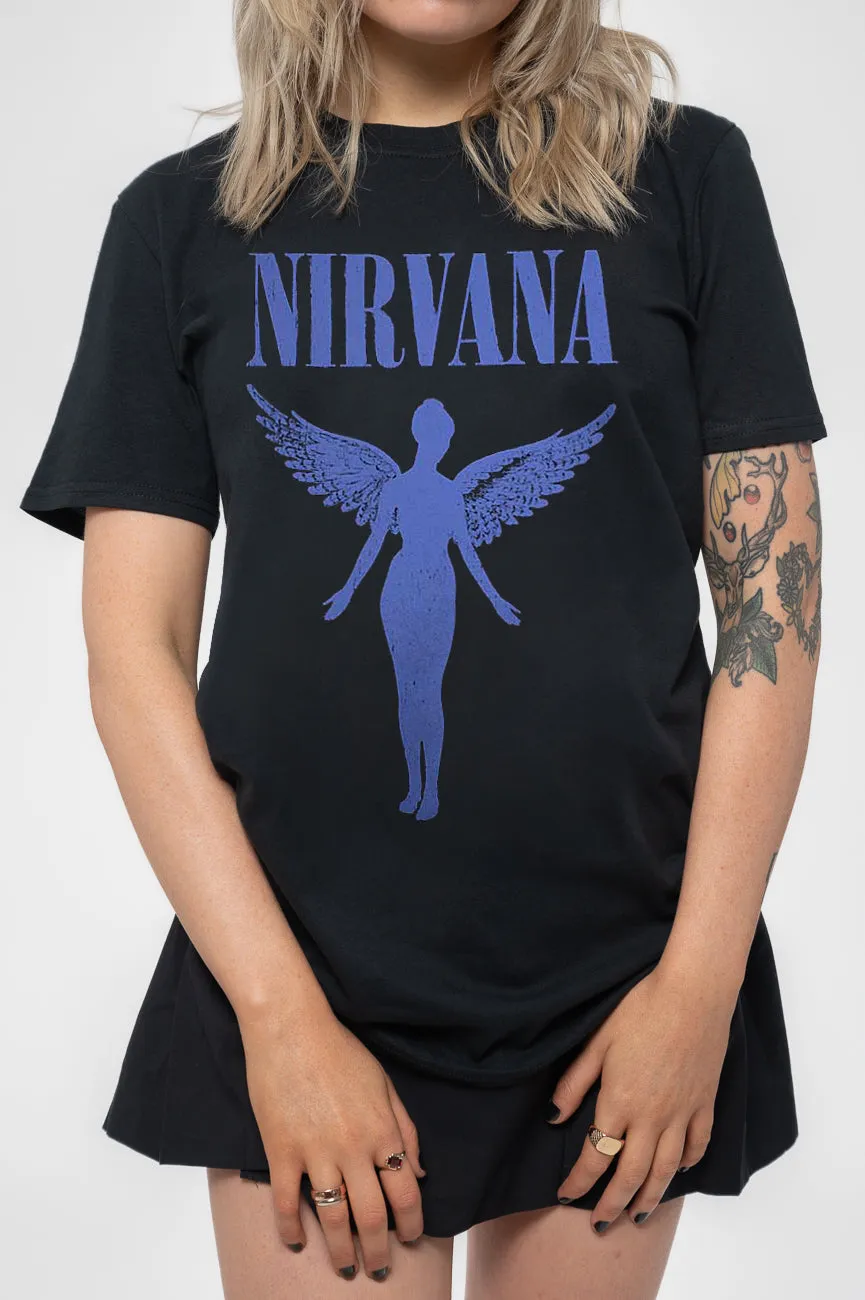 Nirvana Angelic Blue Mono Skinny Fit T Shirt sold by Paradiso Clothing product image thumbnail 3