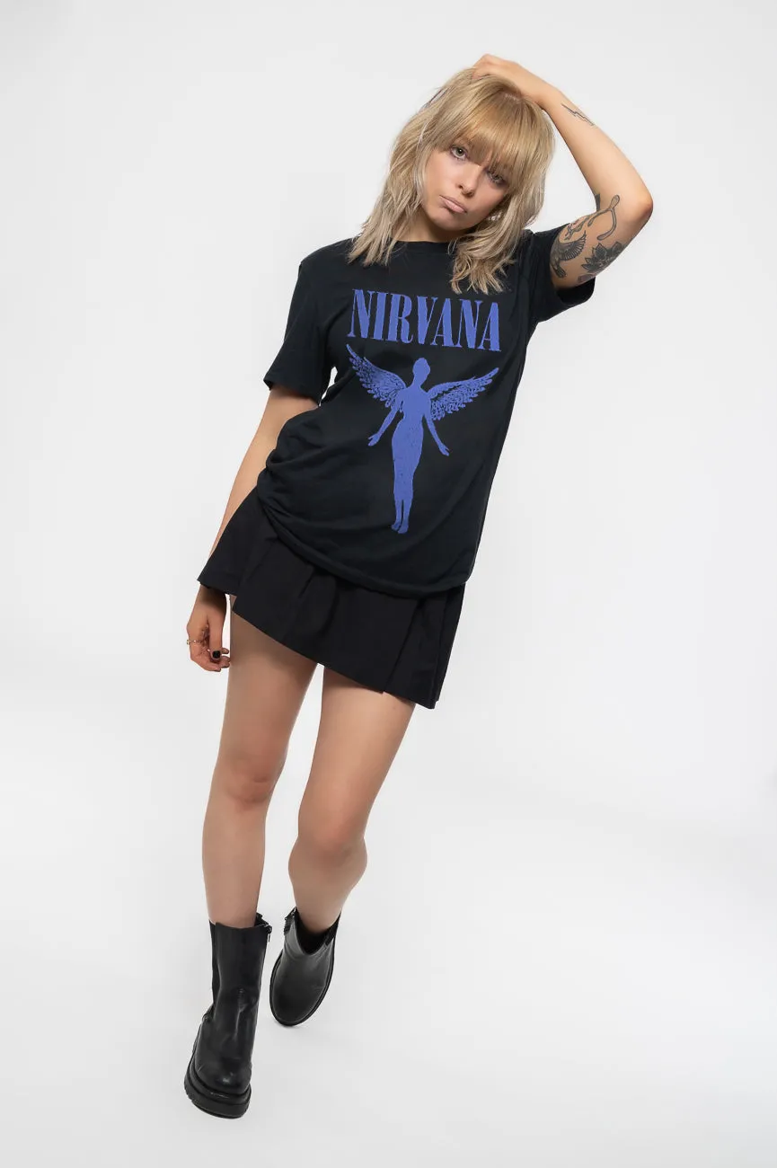 Nirvana Angelic Blue Mono Skinny Fit T Shirt sold by Paradiso Clothing product image thumbnail 5