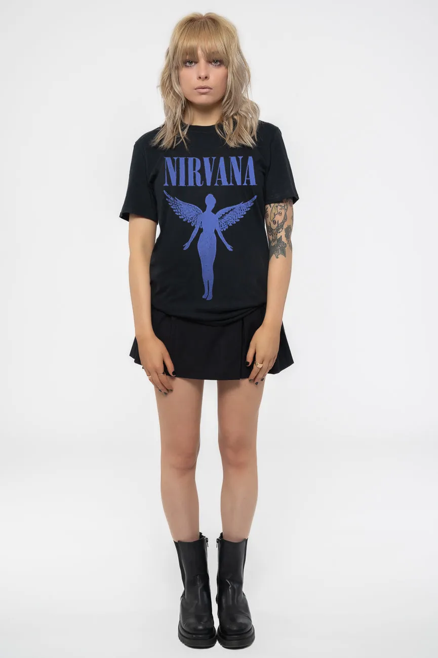 Nirvana Angelic Blue Mono Skinny Fit T Shirt sold by Paradiso Clothing product image thumbnail 2