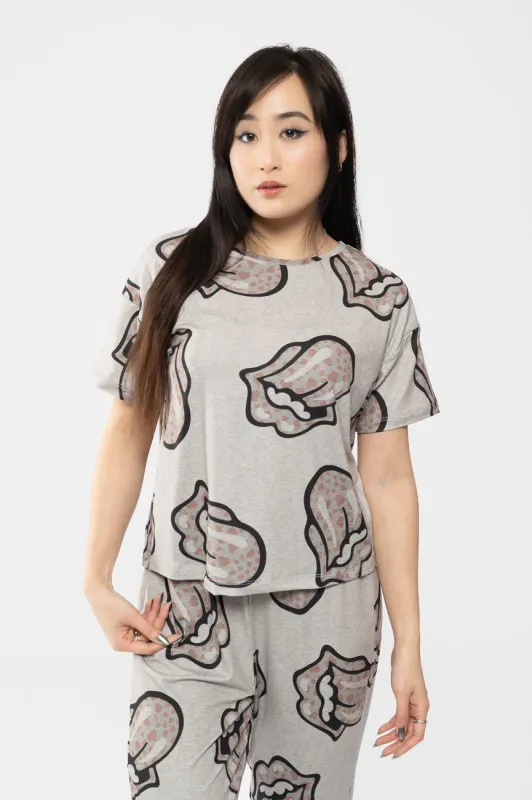 The Rolling Stones Heart Tongue Pyjamas sold by Paradiso Clothing