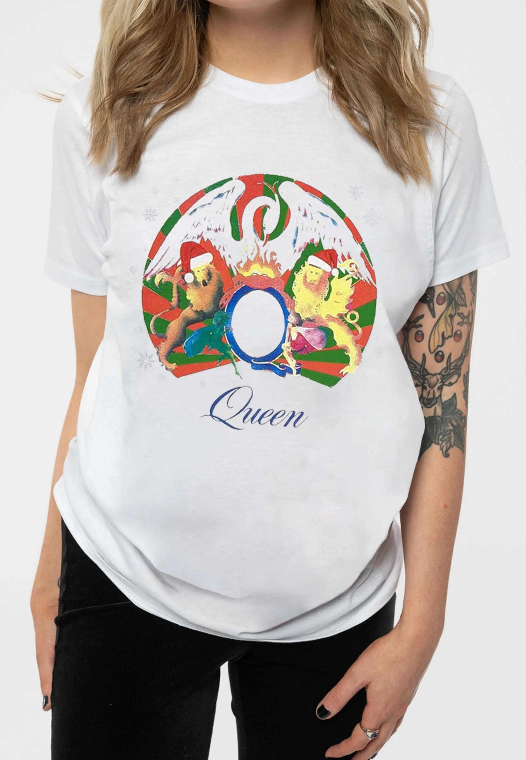 Queen Snowflake Crest Christmas T Shirt sold by Paradiso Clothing product image thumbnail 3
