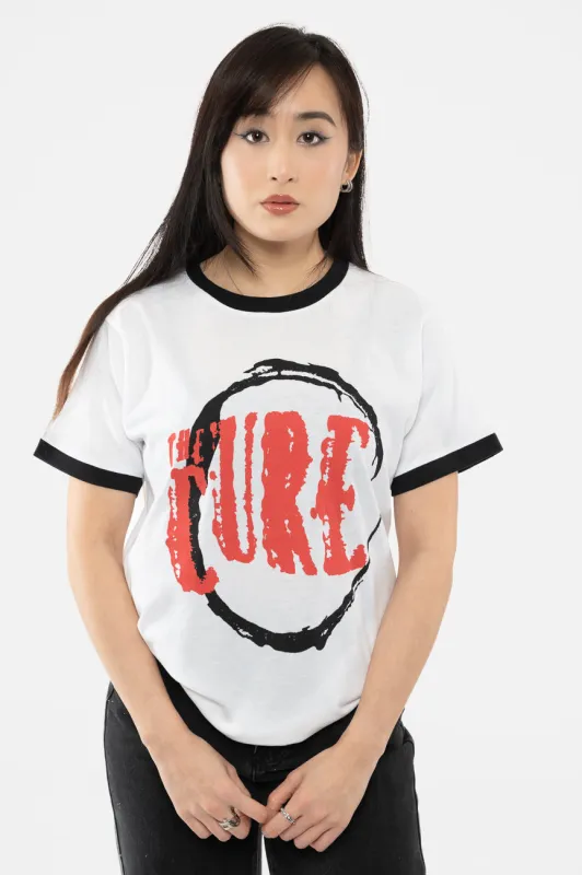 The Cure Circle Band Logo Ringer T Shirt sold by Paradiso Clothing