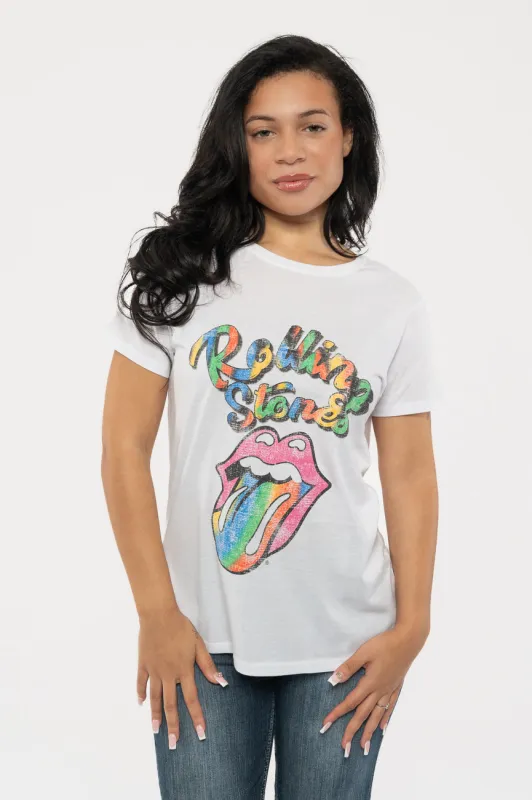 The Rolling Stones Multicolour Tongue Skinny Fit T Shirt sold by Paradiso Clothing