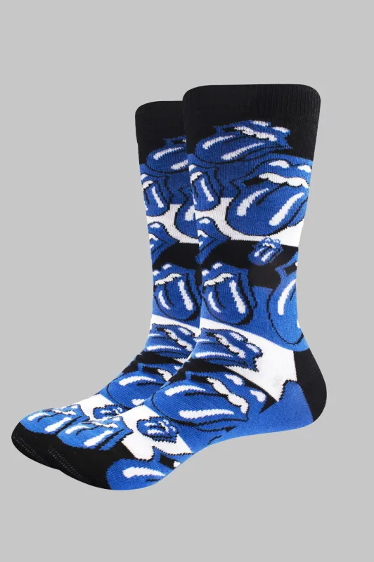The Rolling Stones Blue Tongues Socks sold by Paradiso Clothing