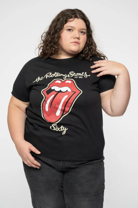 The Rolling Stones Sixty Plastered Tongue T Shirt sold by Paradiso Clothing