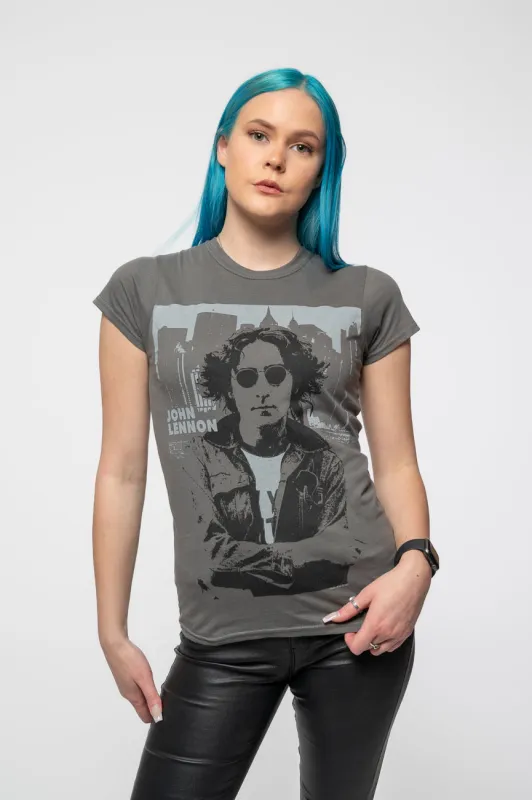John Lennon Denim Skyline Skinny T Shirt sold by Paradiso Clothing