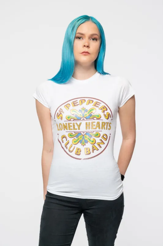 The Beatles Sgt Pepper Foil Print Skinny Fit T Shirt sold by Paradiso Clothing