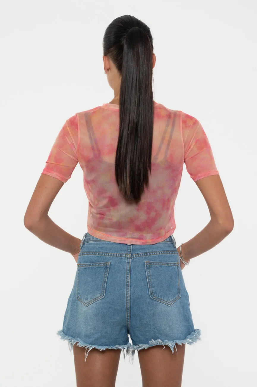 Pink Floyd Stacked Logo Mesh Crop Top sold by Paradiso Clothing product image thumbnail 4