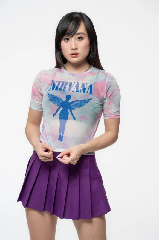 Nirvana Angelic Blue Mono Mesh Crop Top made by NIRVANA