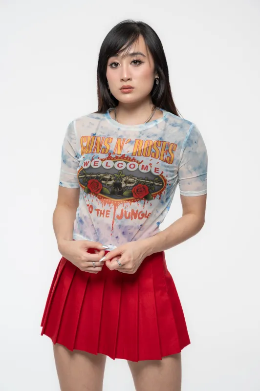 Guns N Roses Welcome To The Jungle Mesh Crop Top sold by Paradiso Clothing