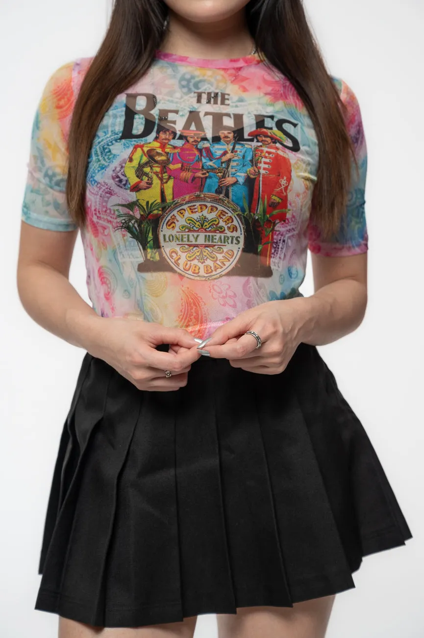 The Beatles Sgt Pepper All over Print Mesh Crop Top sold by Paradiso Clothing product image thumbnail 3
