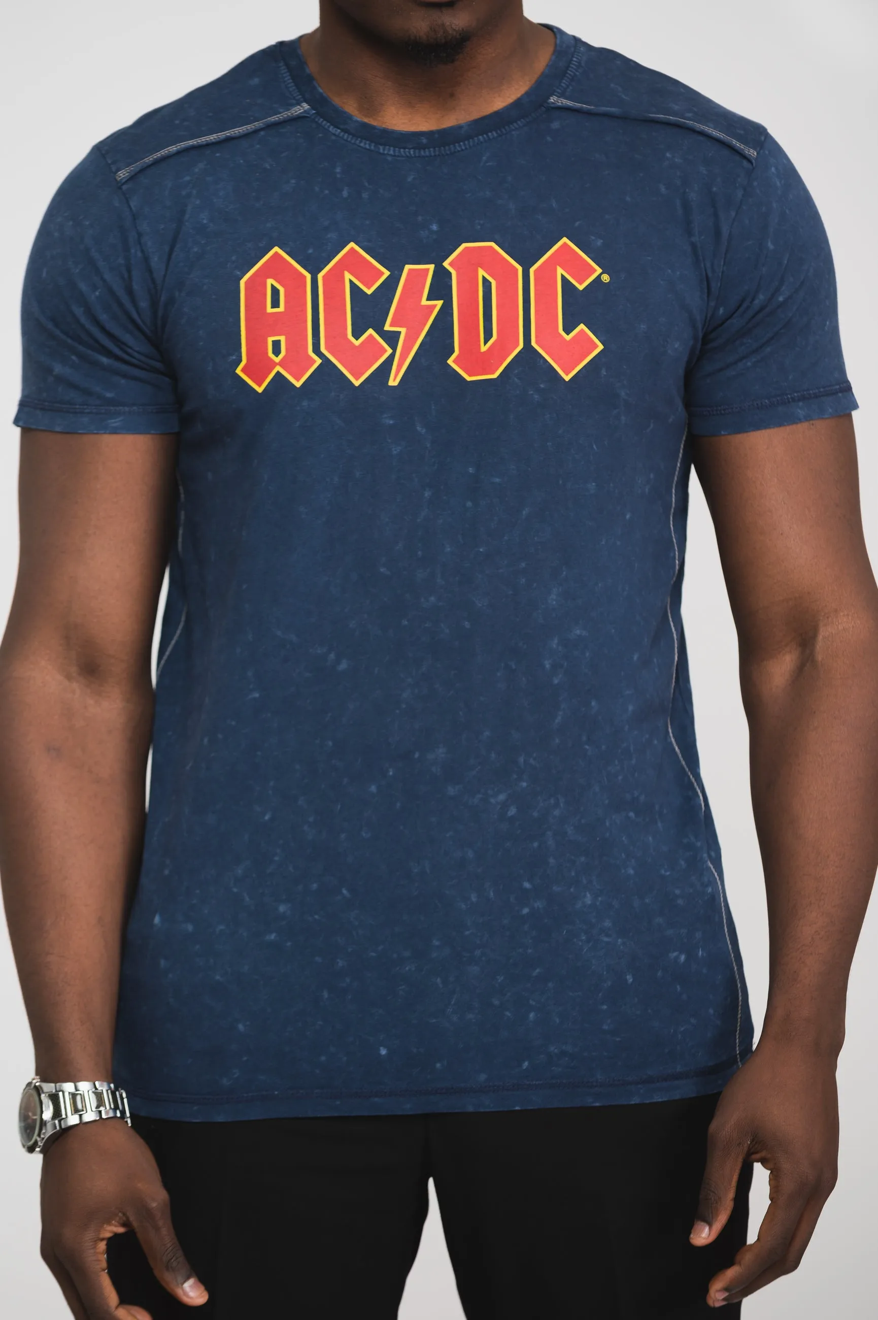 AC/DC Band Logo Snow Wash T Shirt sold by Paradiso Clothing product image thumbnail 2